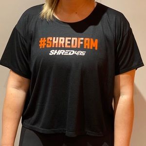 Black #ShredFam Crop Tee